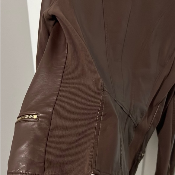 Express Women's Brown Faux-Leather jacket, size M - Picture 9 of 11
